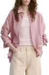 Mango Stripe Button-up Shirt In Pink