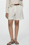 Mango Women's Striped Cotton Bermuda Shorts In Sky Blue