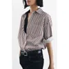 Mango Stripe Cotton Blend Button-up Shirt In Multi