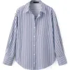 Mango Stripe Cotton Blend Button-up Shirt In Blue