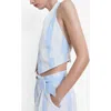 Mango Stripe Cotton Blend Halter Vest