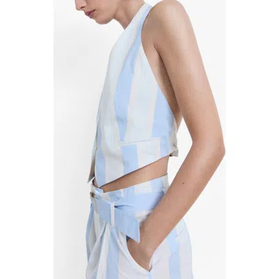 Mango Stripe Cotton Blend Halter Vest