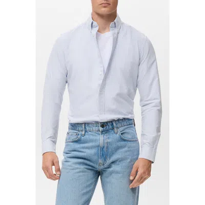 Mango Stripe Cotton Button-up Oxford Shirt In Blue