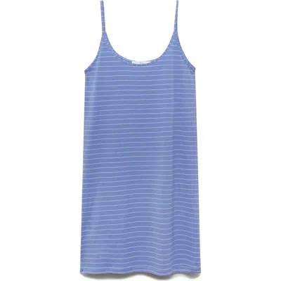 Mango Stripe Cotton Nightgown In Blue