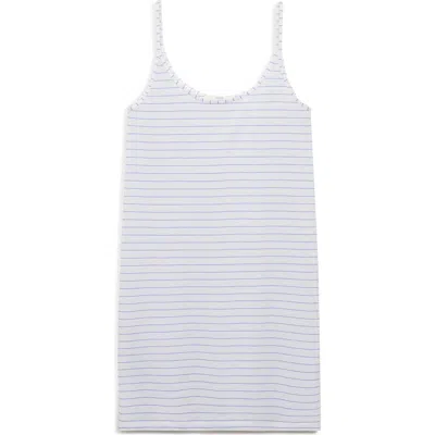 Mango Stripe Cotton Nightgown In White