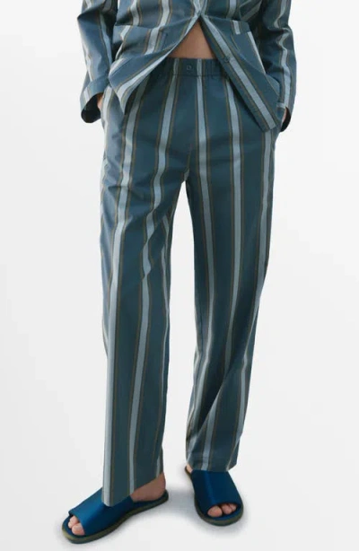 Mango Stripe Cotton Pajama Pants In Multi
