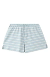 Mango Stripe Cotton Pajama Shorts In Blue