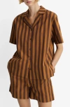 Mango Stripe Cotton Pajama Top