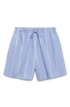 Mango Stripe Cotton Shorts In Multi