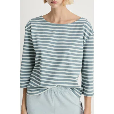 Mango Stripe Cotton T-shirt In Green