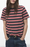 Mango Stripe Cotton T-shirt In Multi