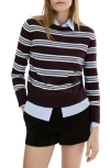 Mango Stripe Crewneck Sweater In Multi