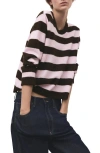 Mango Stripe Crewneck Sweater In Multi