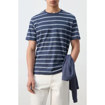 Mango Stripe Crewneck T-shirt In Blue