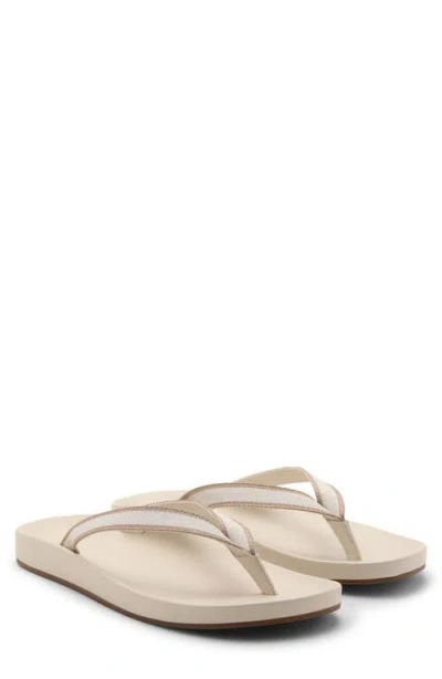 Mango Stripe Flip Flop In White