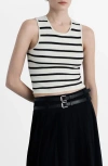 Mango Stripe Knit Crop Tank In Multi