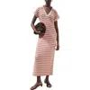 Mango Stripe Knit Dress In Pink