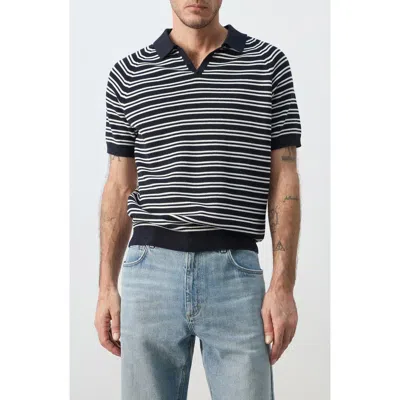 Mango Stripe Knit Polo In Multi