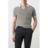 Mango Stripe Knit Polo In Multi