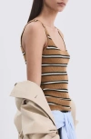 Mango Stripe Knit Tank In Brown