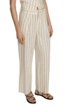 Mango Stripe Linen Blend Pants In Multi