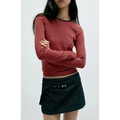 Mango Stripe Long Sleeve Jersey T-shirt In Multi