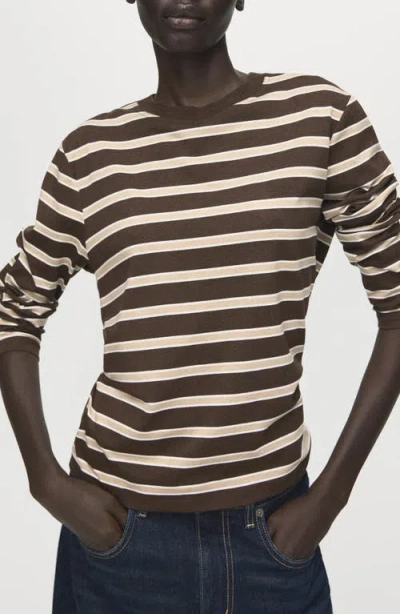 Mango Stripe Long Sleeve T-shirt In Multi