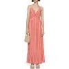 Mango Stripped Print Dress Orange In Orange