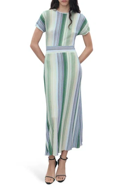 MANGO MANGO STRIPE MAXI SWEATER DRESS