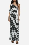 Mango Striped Asymmetrical Dress White In White