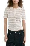 Mango Stripe Open Stitch Cardigan In Multi
