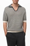 Mango Stripe Open Stitch Cotton Polo In Multi