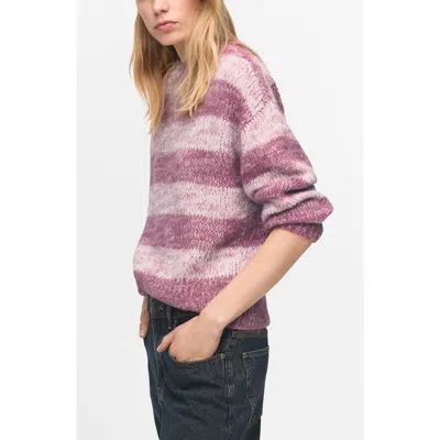 Mango Stripe Oversize Sweater In Pink