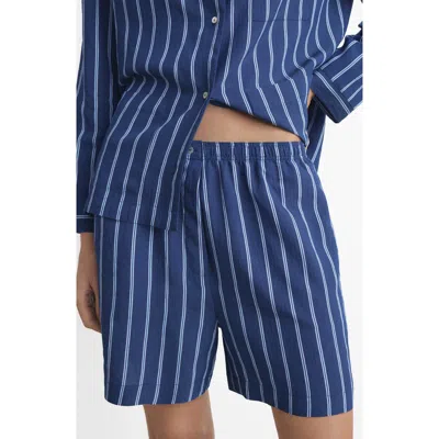 Mango Stripe Pajama Shorts In Blue