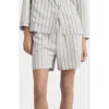 Mango Stripe Pajama Shorts In Gray