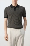 Mango Stripe Polo In Black