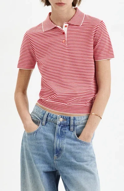 MANGO MANGO STRIPE POLO SWEATER