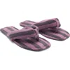Mango Stripe Puffer Flip Flop In Plum