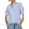 Mango Regular Fit Stripe Cotton Button-up Shirt In Sky Blue