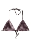 Mango Stripe Rib Triangle Bikini Top In Multi
