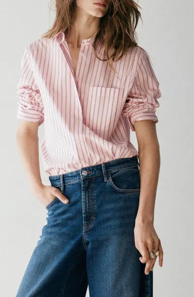 Mango Stripe Shirt In Pink