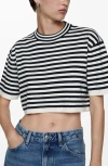 Mango Crop Striped Sweater Dark Navy In Dark Navy