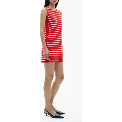 MANGO MANGO STRIPE SIDE BUTTON DRESS