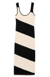 Mango Stripe Sleeveless Knit Midi Dress In Multi