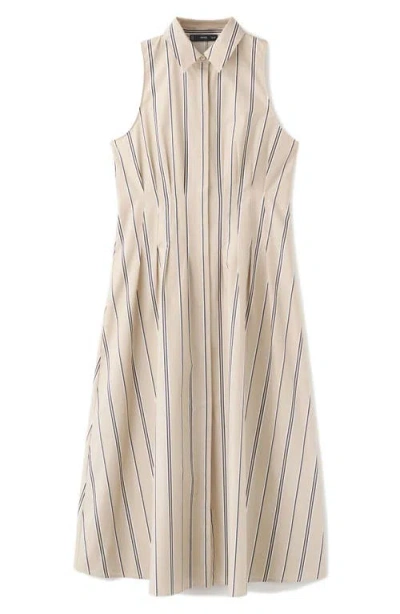 Mango Stripe Sleeveless Midi Shirtdress In Multi