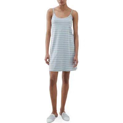 Mango Stripe Sleevless Cotton Nightgown In Blue