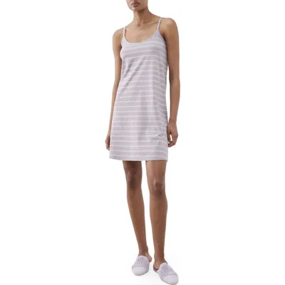 Mango Stripe Sleevless Cotton Nightgown In Purple