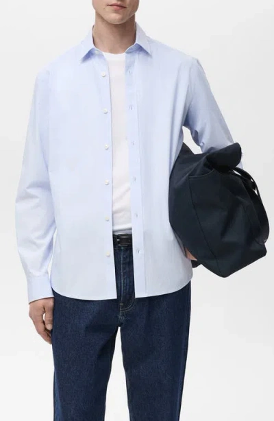 Mango Stripe Slim Fit Button-up Shirt In Blue