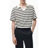 Mango Stripe Slub Polo In Multi