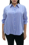 Mango Stripe Straight Button-up Shirt In Blue